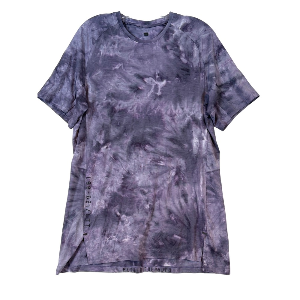 Lululemon Lab Mens Tie Dye Training Shirt Purple Better Everyday Short Sleeve L